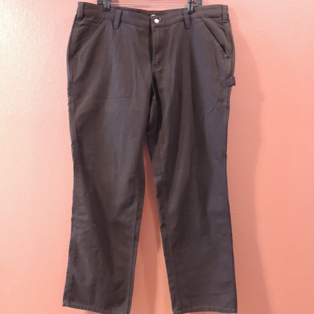 Carhartt Jeans Original Fit Woman 18 Brown Painters Pockets Outdoor Work Pants